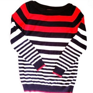 Elliott Lauren Long Sleeve Color Block Boatneck Sweater